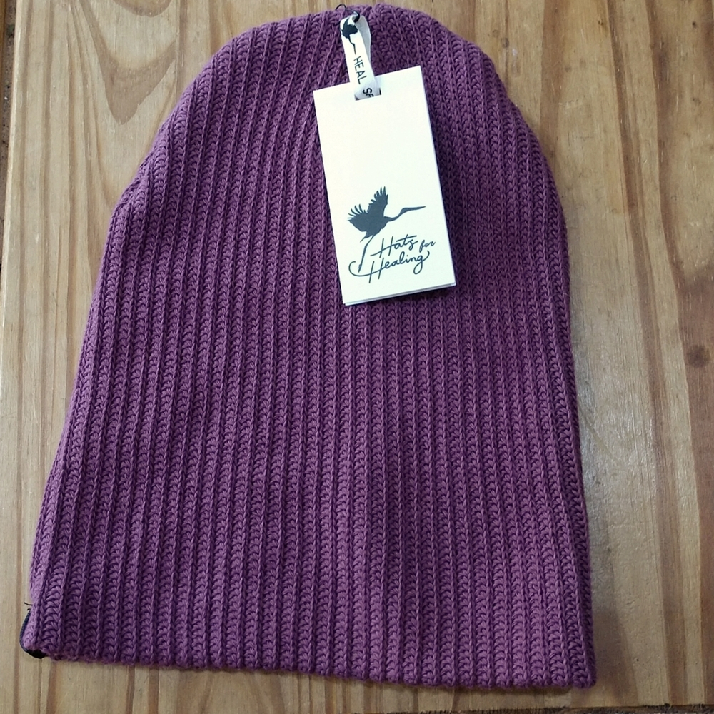 NWT  Organic Cotton Slouchy Beanie Unisex Light Burgundy